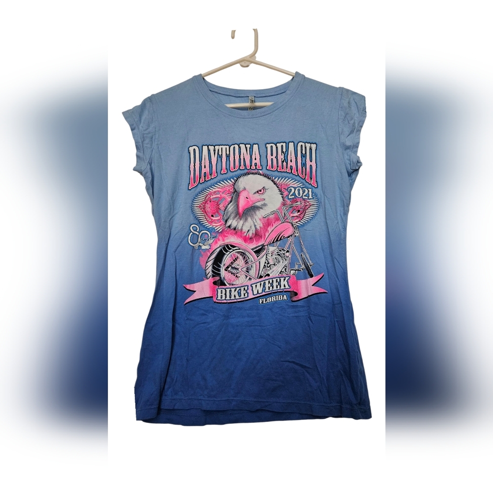 Exist Blue and Pink Graphic Tee